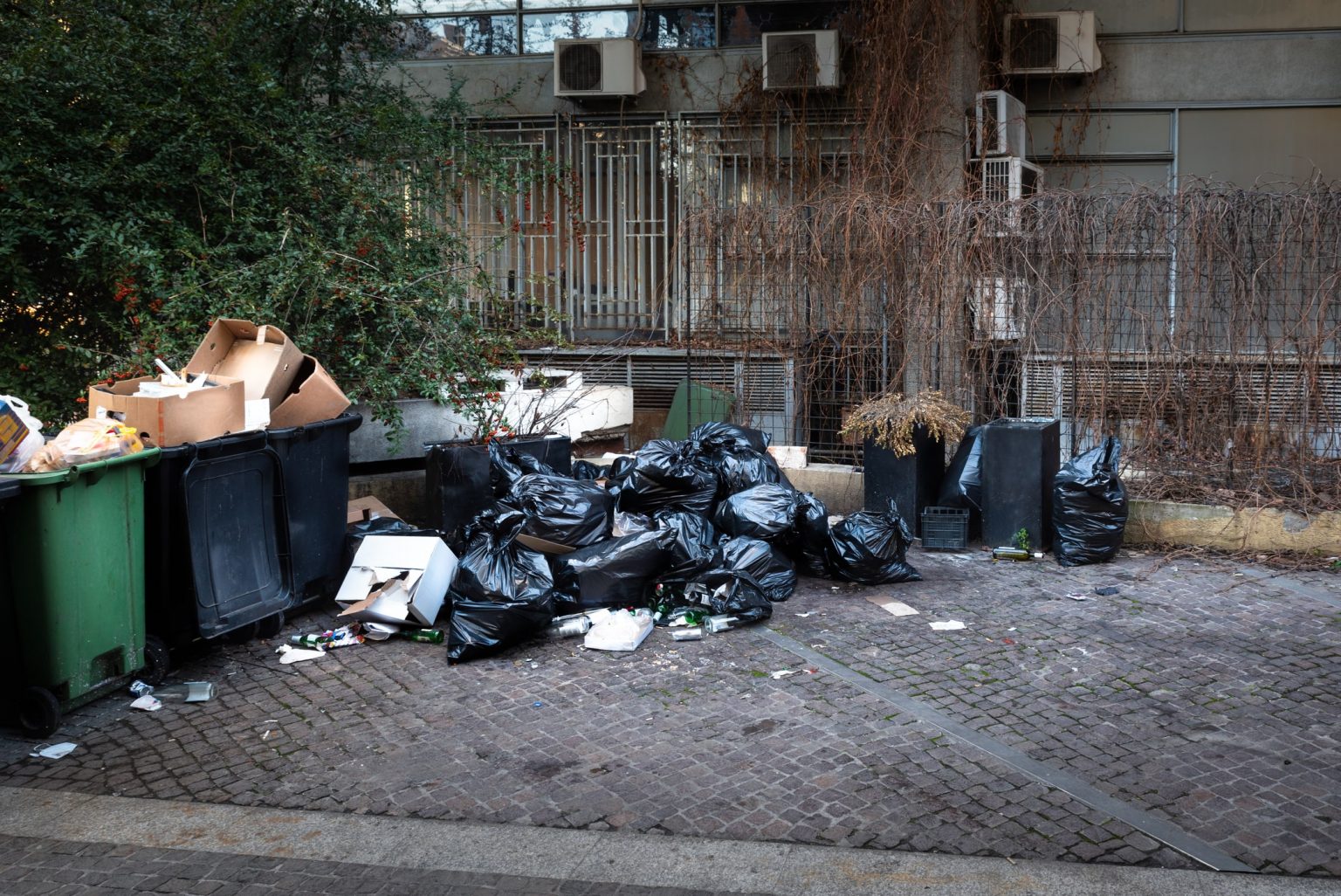Cleaning up overflowing bins | Rentokil Specialist Hygiene
