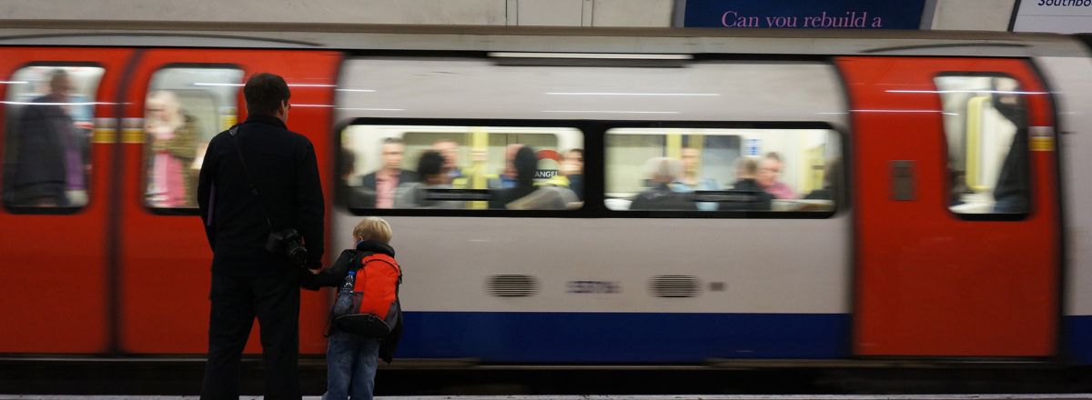 London underground train with passengers